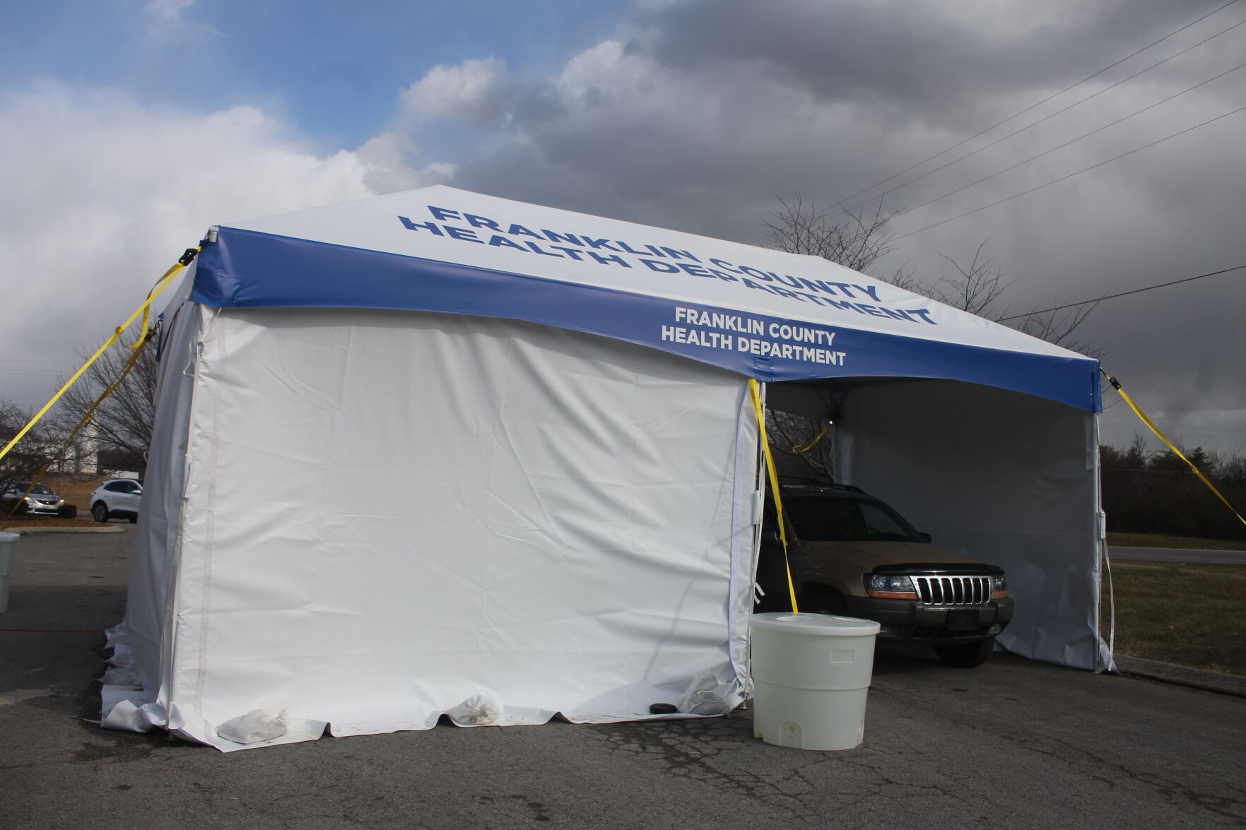 Vaccinations Health Department tent picture